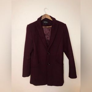 Wool burgundy men Peacoat XS